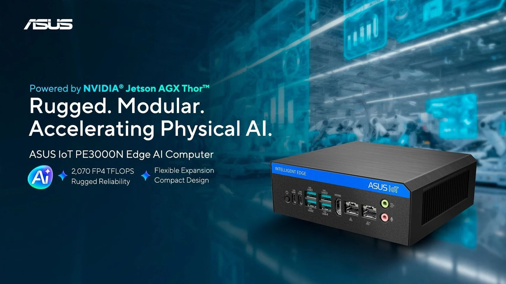 华硕推出 PE3000N 迷你电脑：首批搭载英伟达 T5000 模块，AI 算力达 2070 FP4 TFLOPS