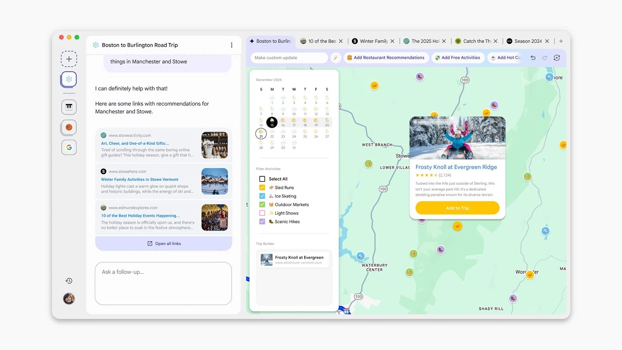 谷歌 Gemini 3 助阵 Disco 实验性浏览器：AI 自动整理标签页并生成交互式 Web 应用