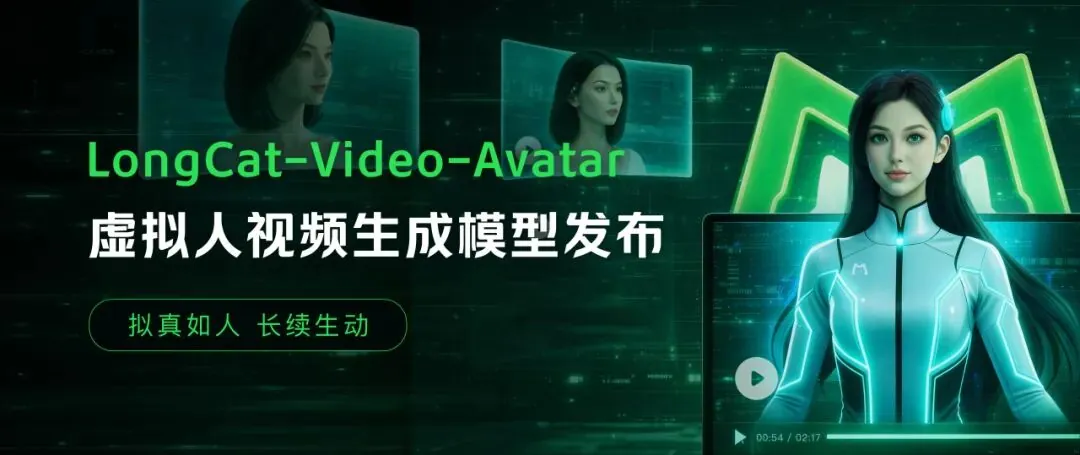 美团开源虚拟人视频生成模型 LongCat-Video-Avatar：号称“不说话”时都像人