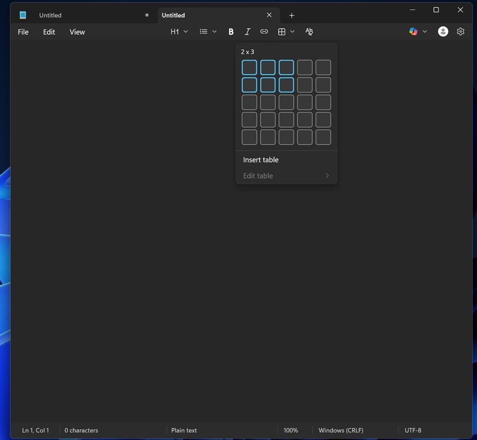 Windows 11 记事本表格功能正式上线！简单易用、Markdown格式