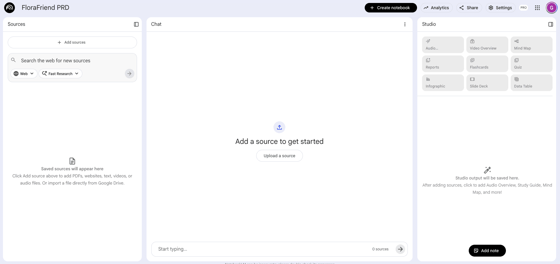 NotebookLM Interface