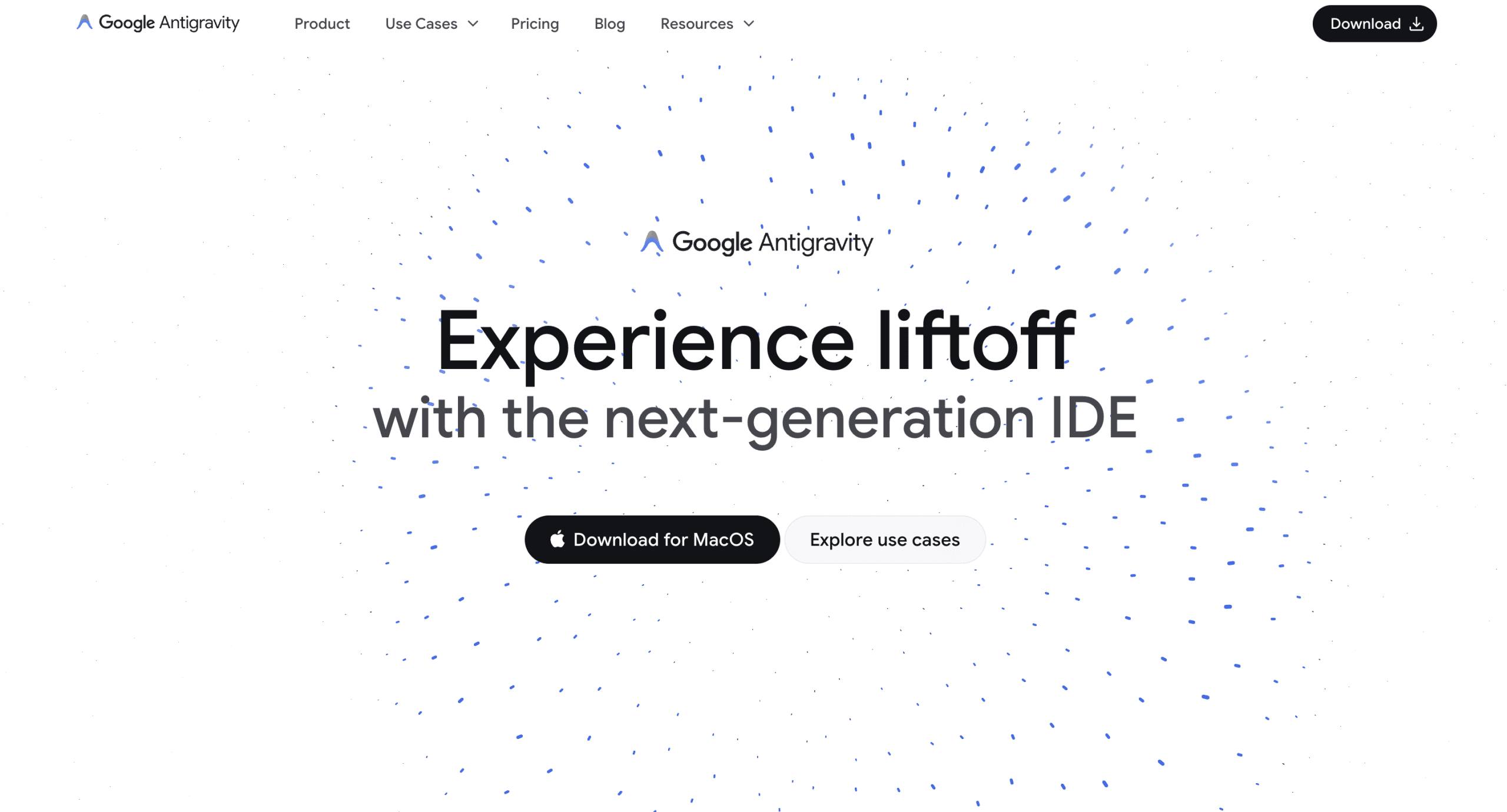 Google Antigravity Landing Page