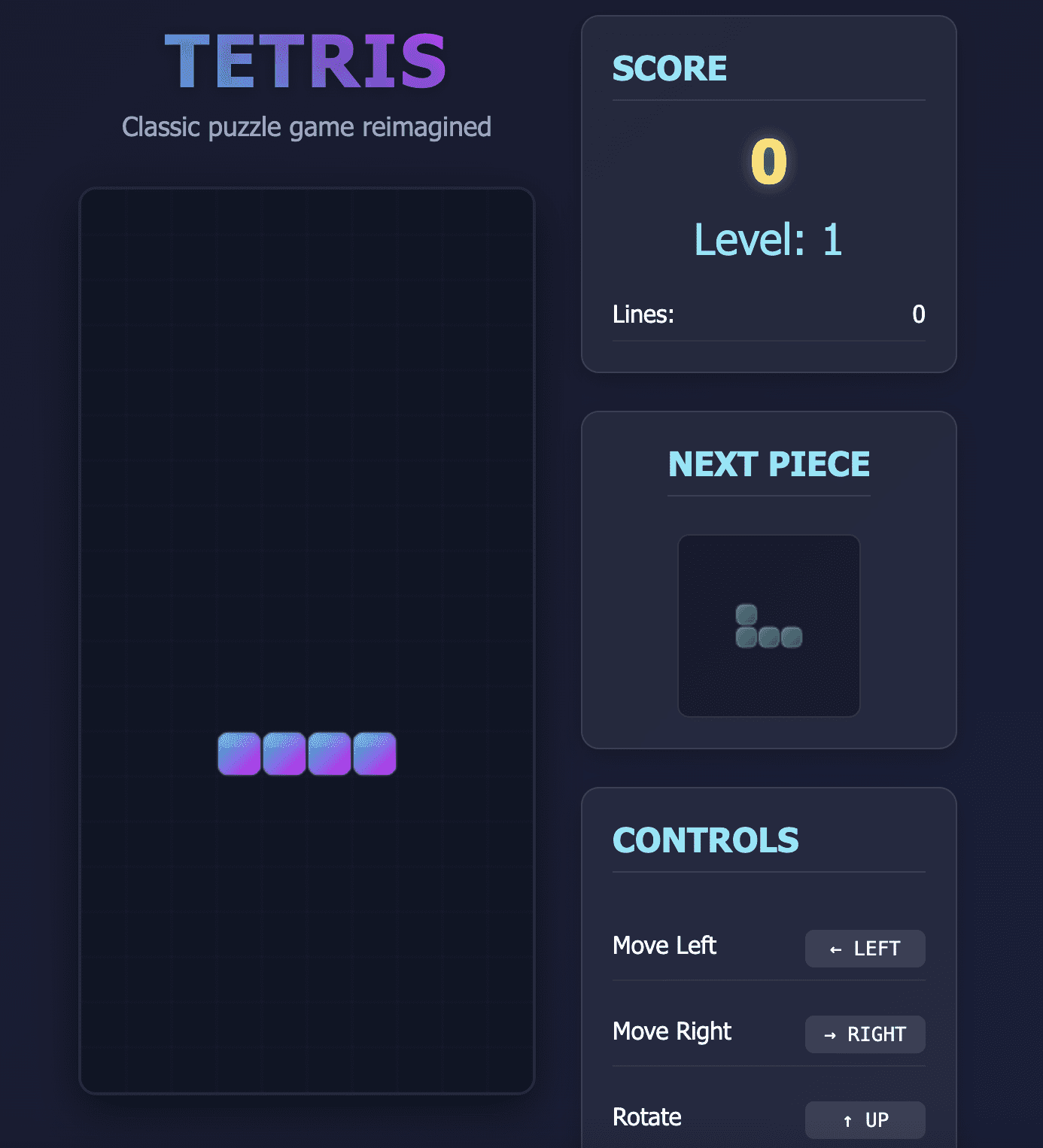 Tetris game built by DeepSeek V3.2