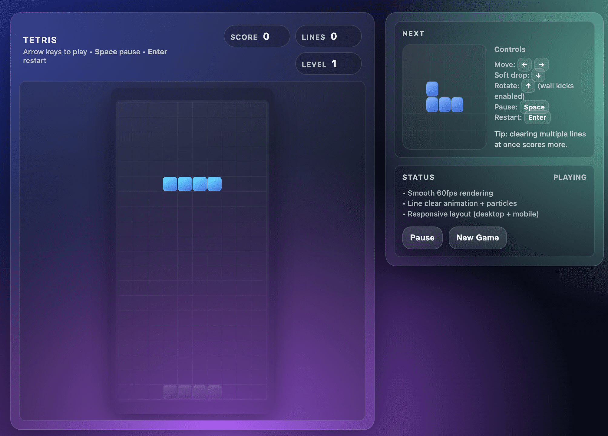 Tetris Second Try by GPT-5.2